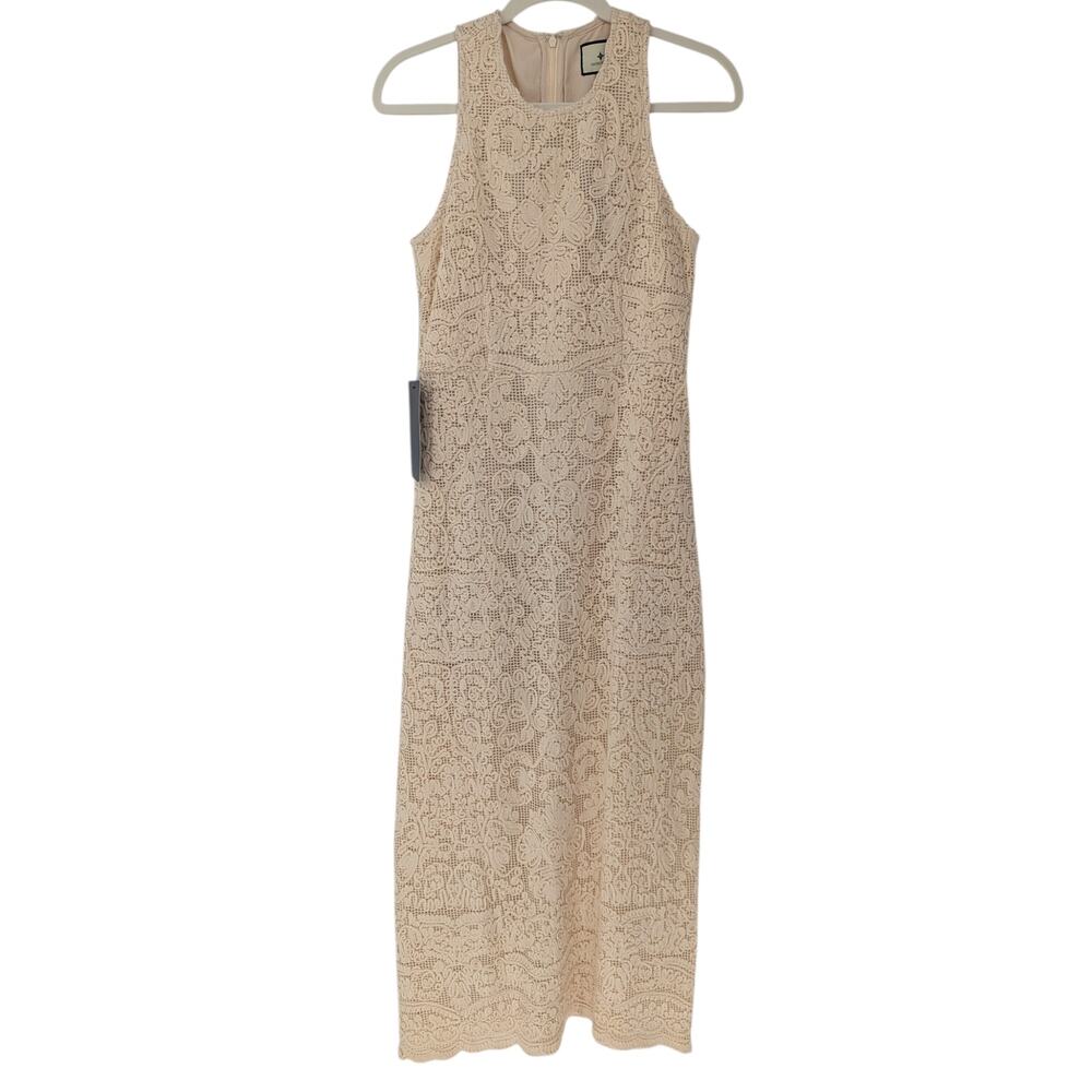 Tuckernuck Leilana Cream Crochet Lace Midi Dress Sleeveless Size S NWT - Picture 3 of 6
